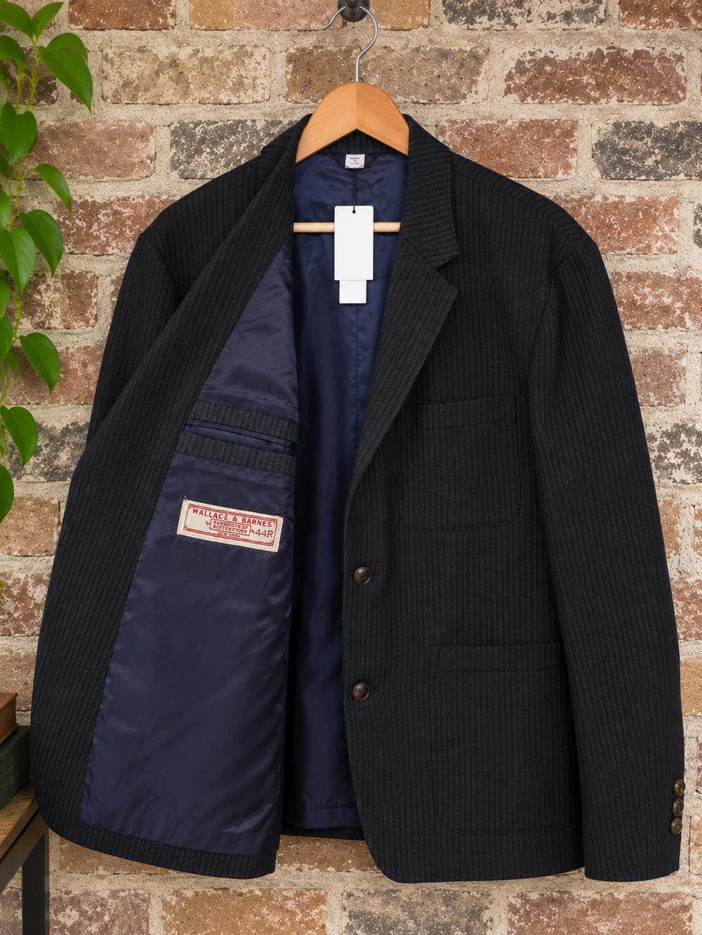 Wallace & Barnes J.Crew Suit Jacket 44R Italian Stretch Wool Seersucker NWT